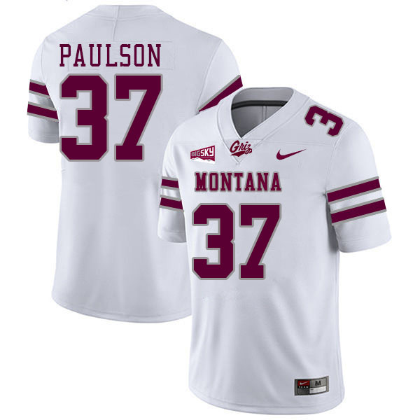 Kraig Paulson Grizzlies Jersey,University Of Montana Grizzlies #37 Kraig Paulson Jersey-White